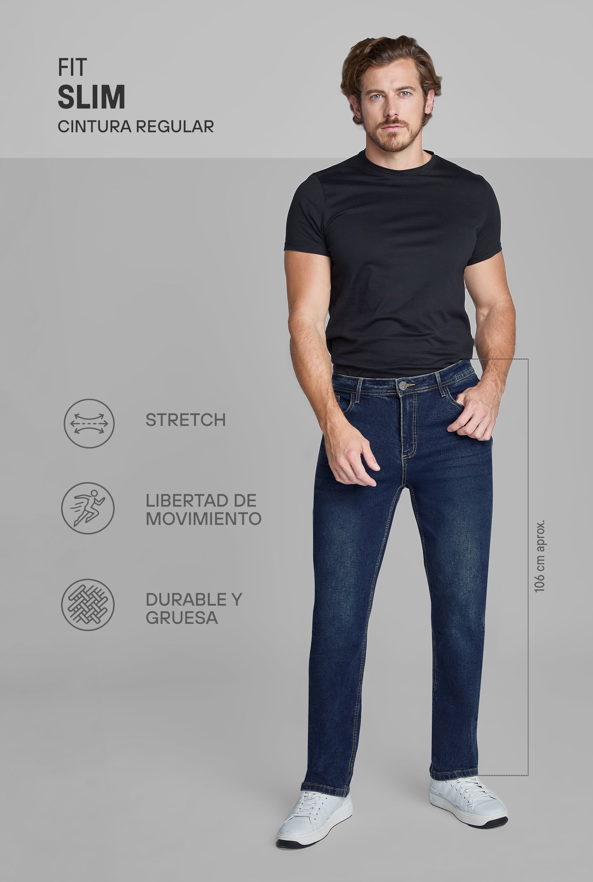 JEANS CINTURA REGULAR SLIM 7088STOB