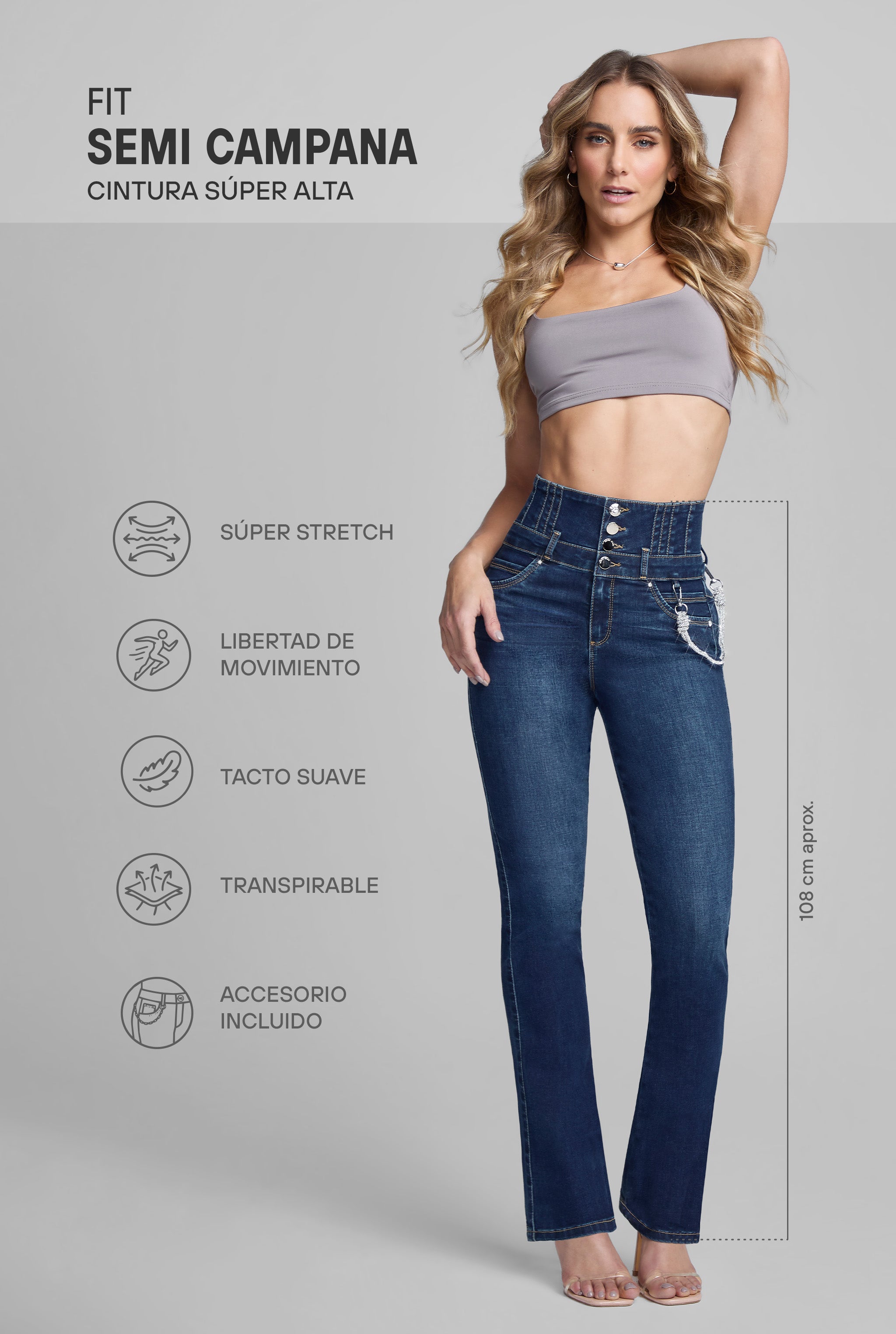 JEANS SEMI CAMPANA  9774STOB