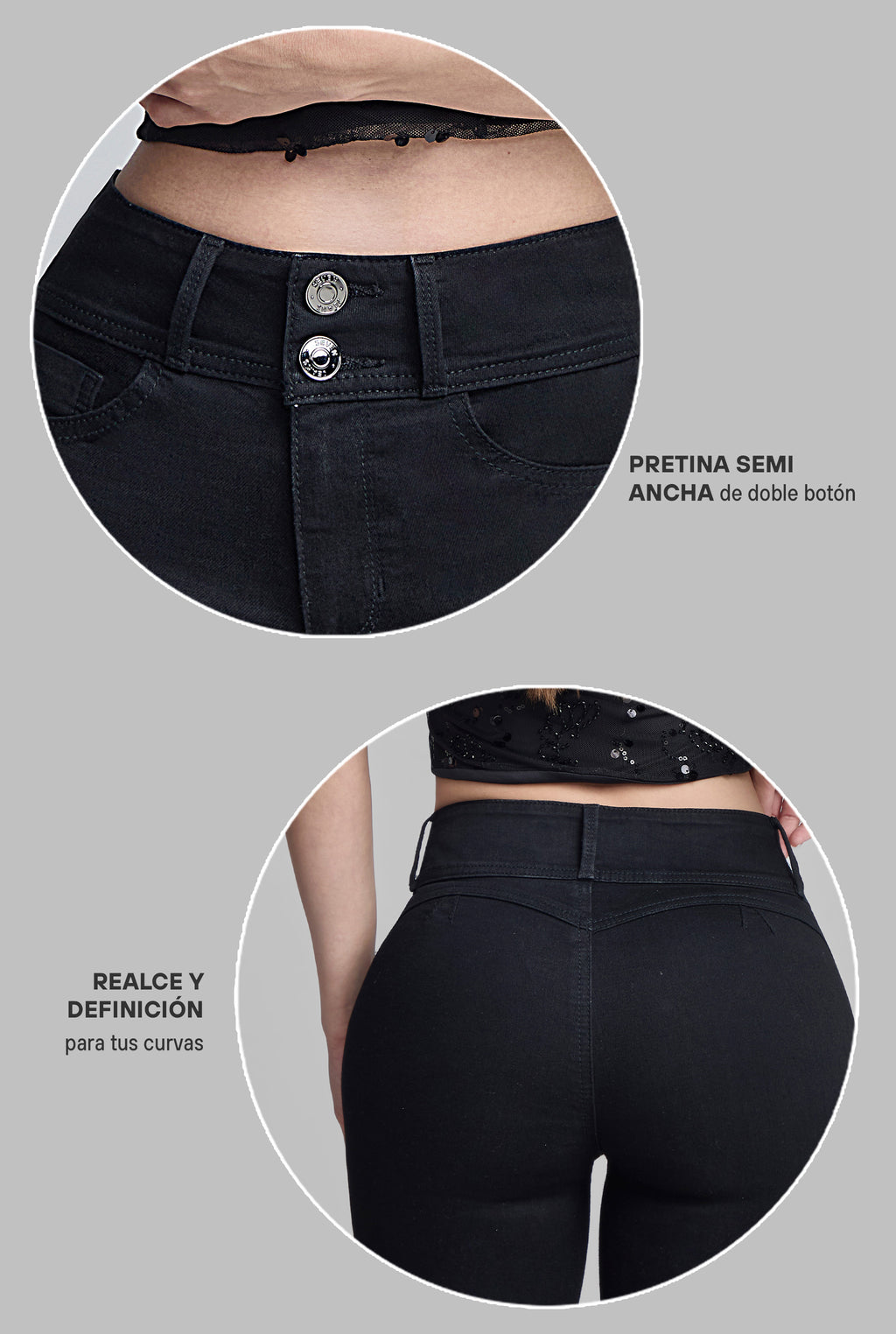 JEANS SEMI CAMPANA 0308NGRO