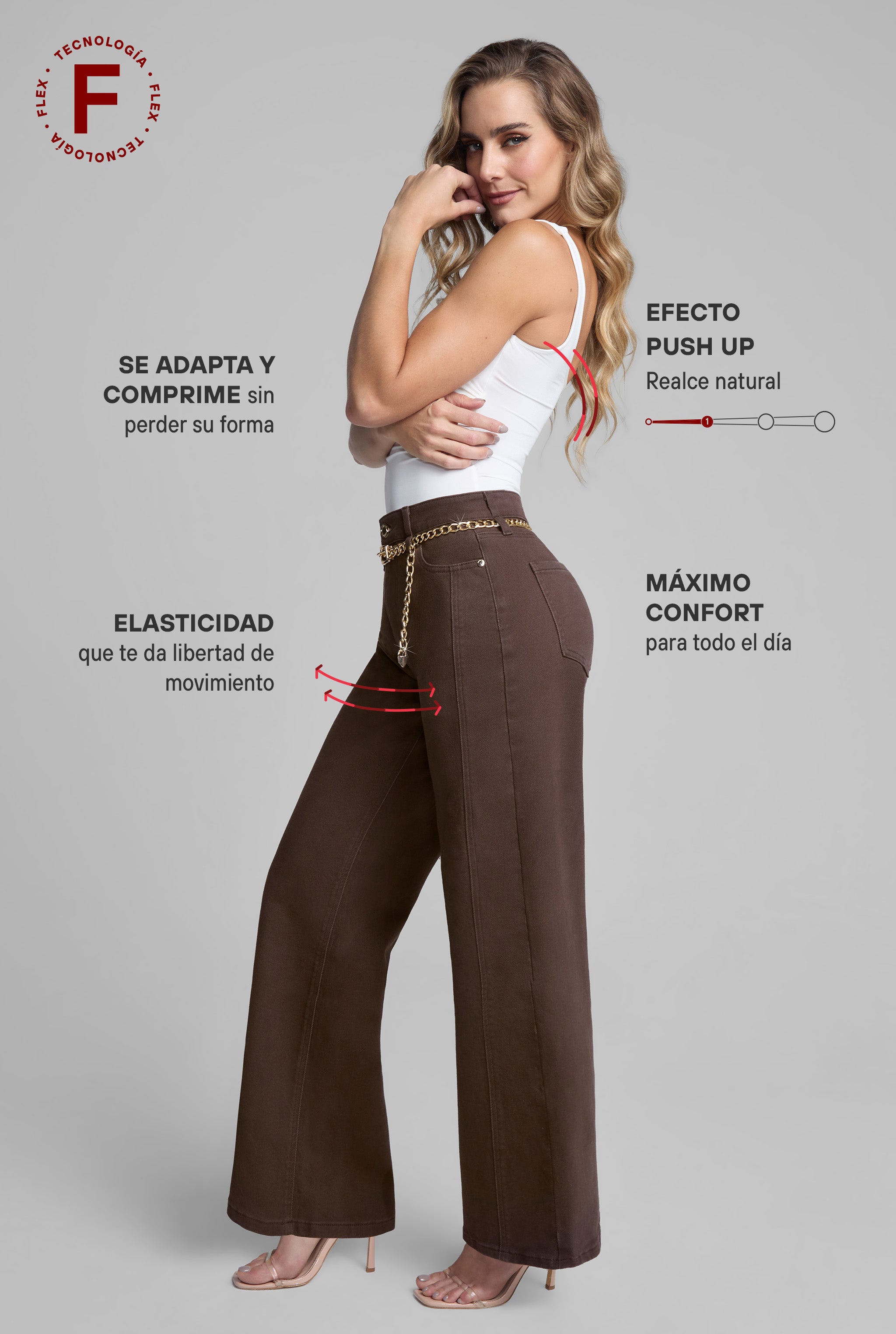 JEANS WIDE LEG 0238CHOC