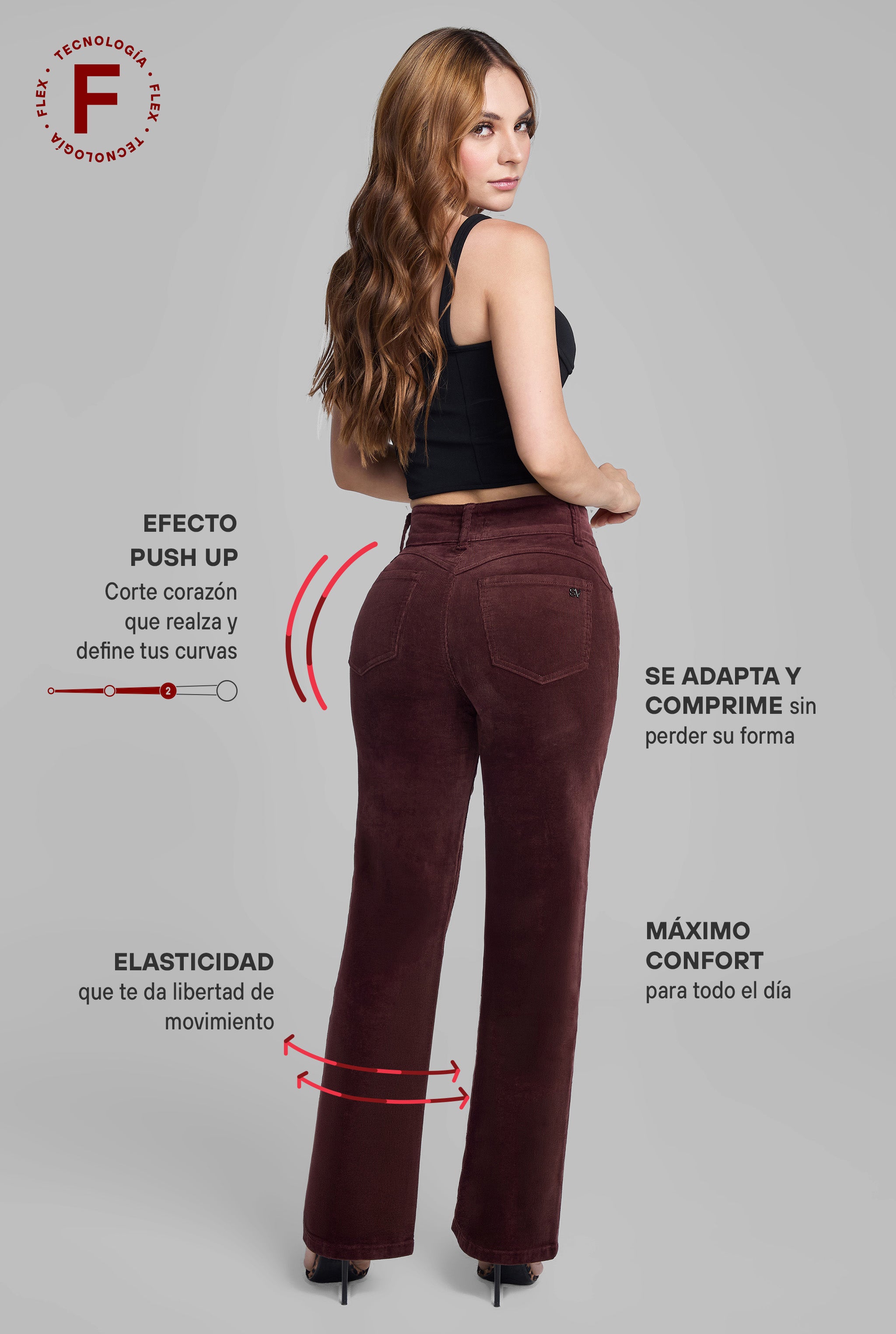JEANS CINTURA ALTA RECTO 0242VINO