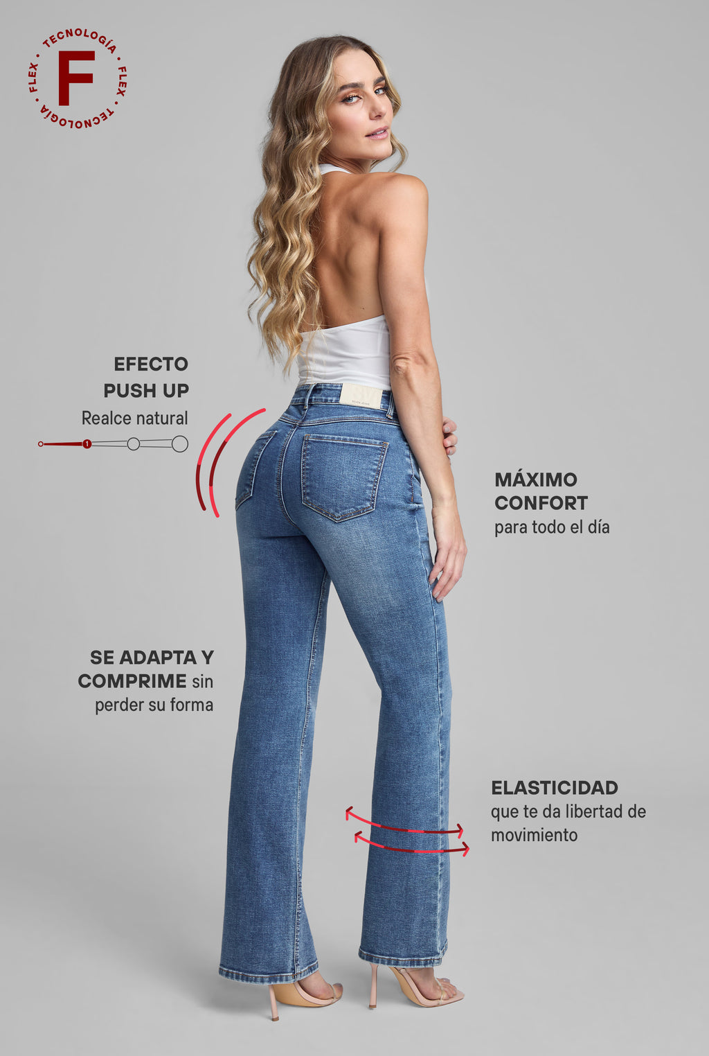 JEANS MOM SEMI CAMPANA FLEX 4240STMC