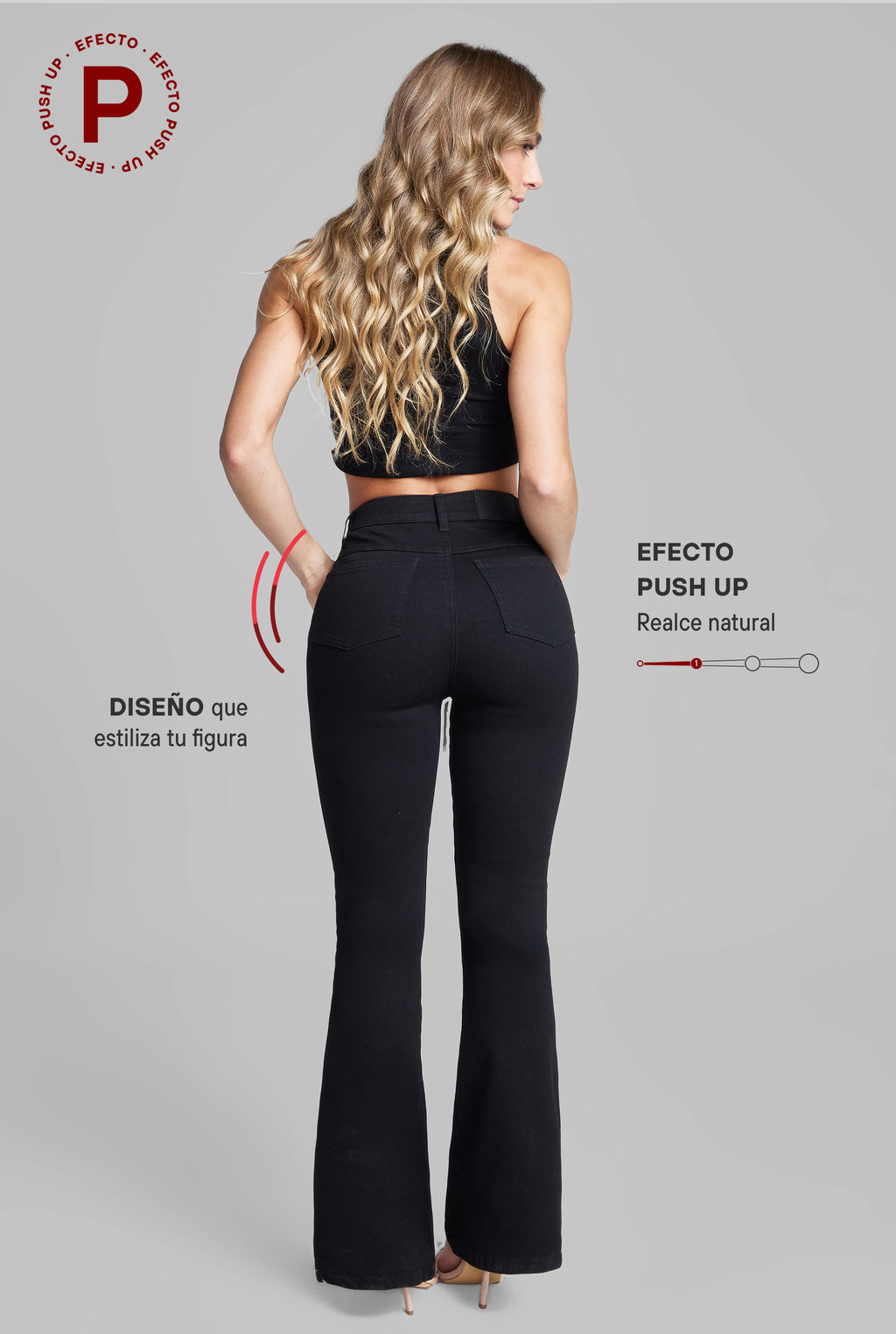 JEANS SEMI CAMPANA 7033NGRO