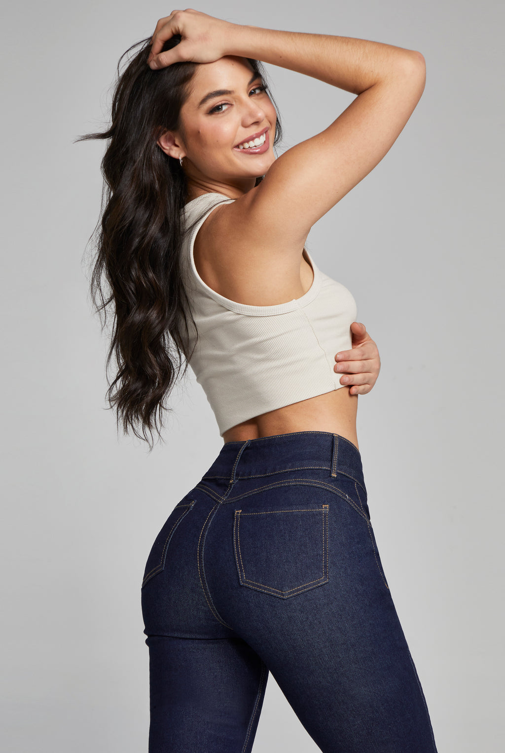 JEANS RECTO TIRO ALTO PUSH UP 0077STON (7987769016457)