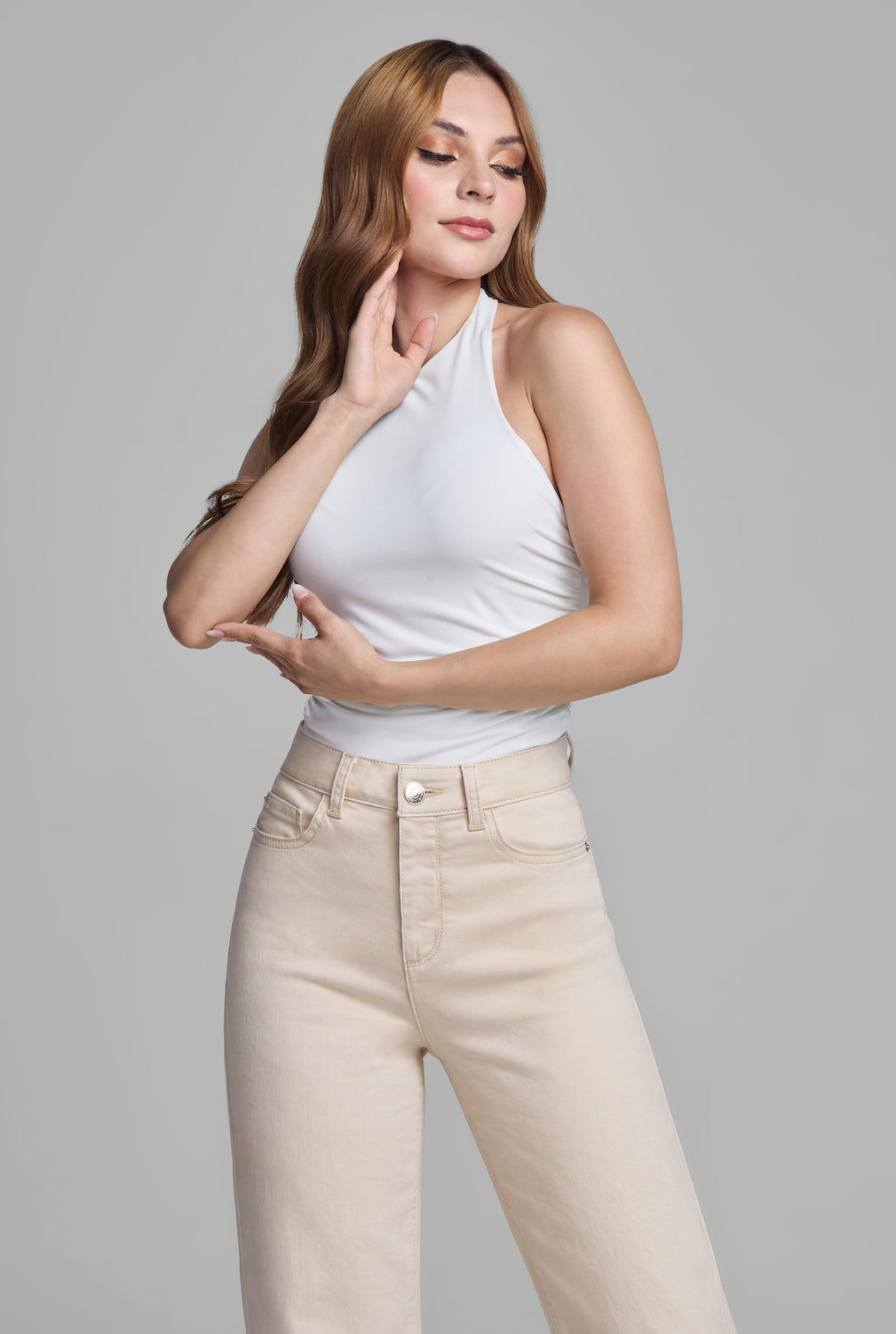 JEANS WIDE LEG 0211BEIG