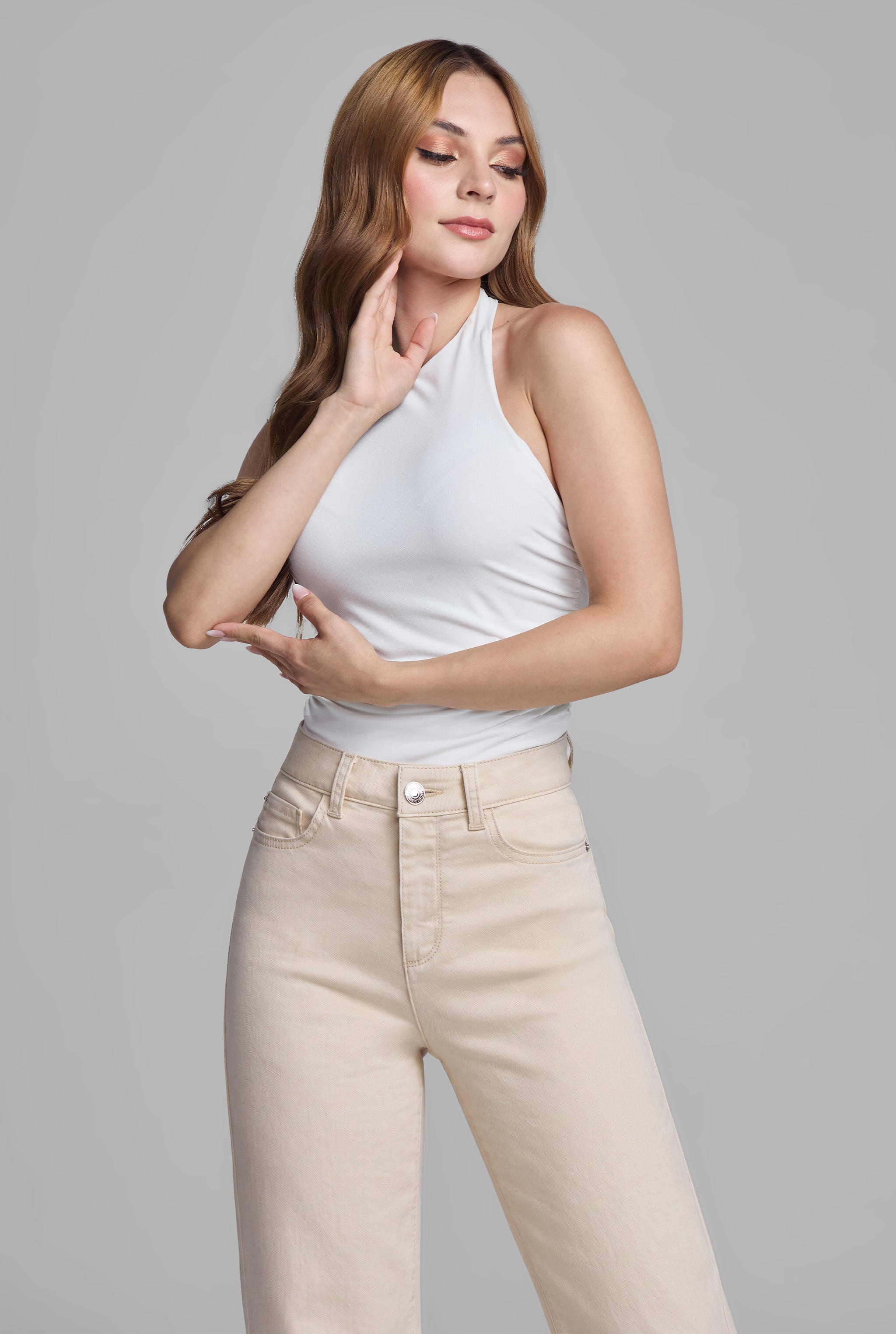 JEANS WIDE LEG 0211BEIG