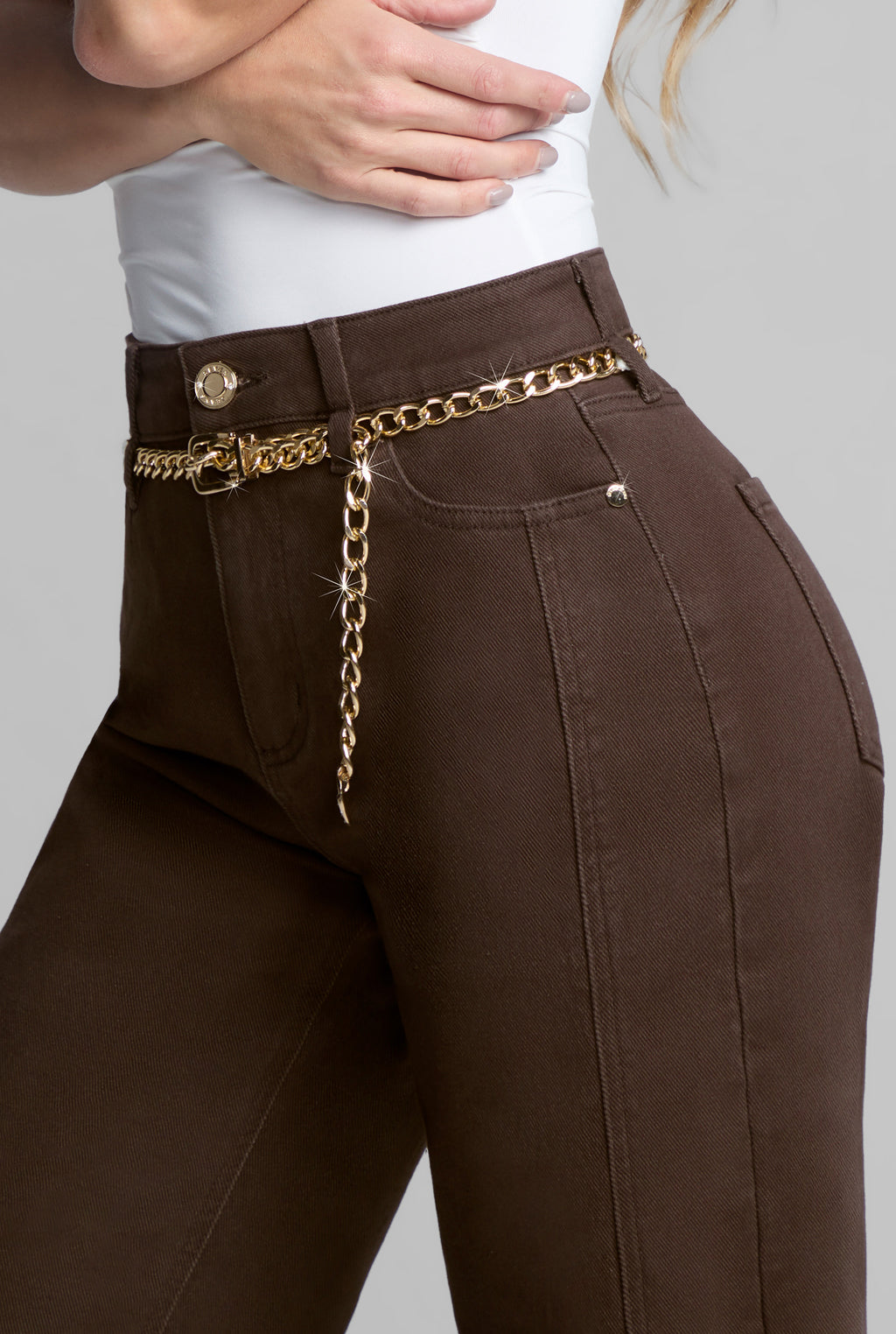 JEANS WIDE LEG 0238CHOC