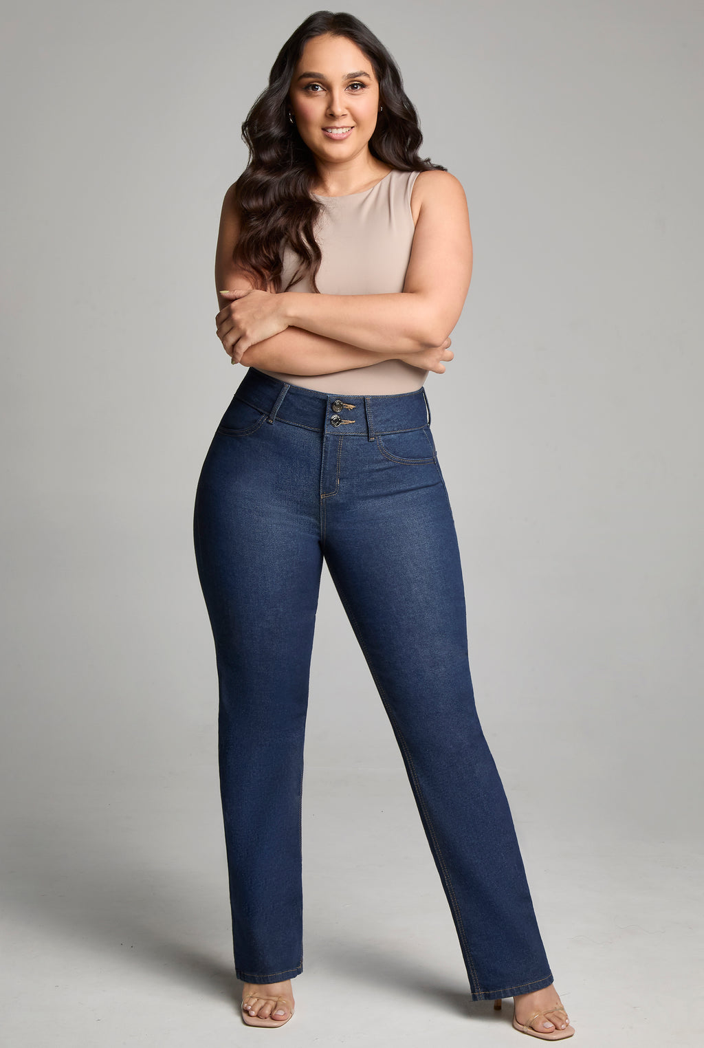 JEANS PLUS SIZE RECTO TIRO ALTO PUSH UP 0077STON (8389971050633)