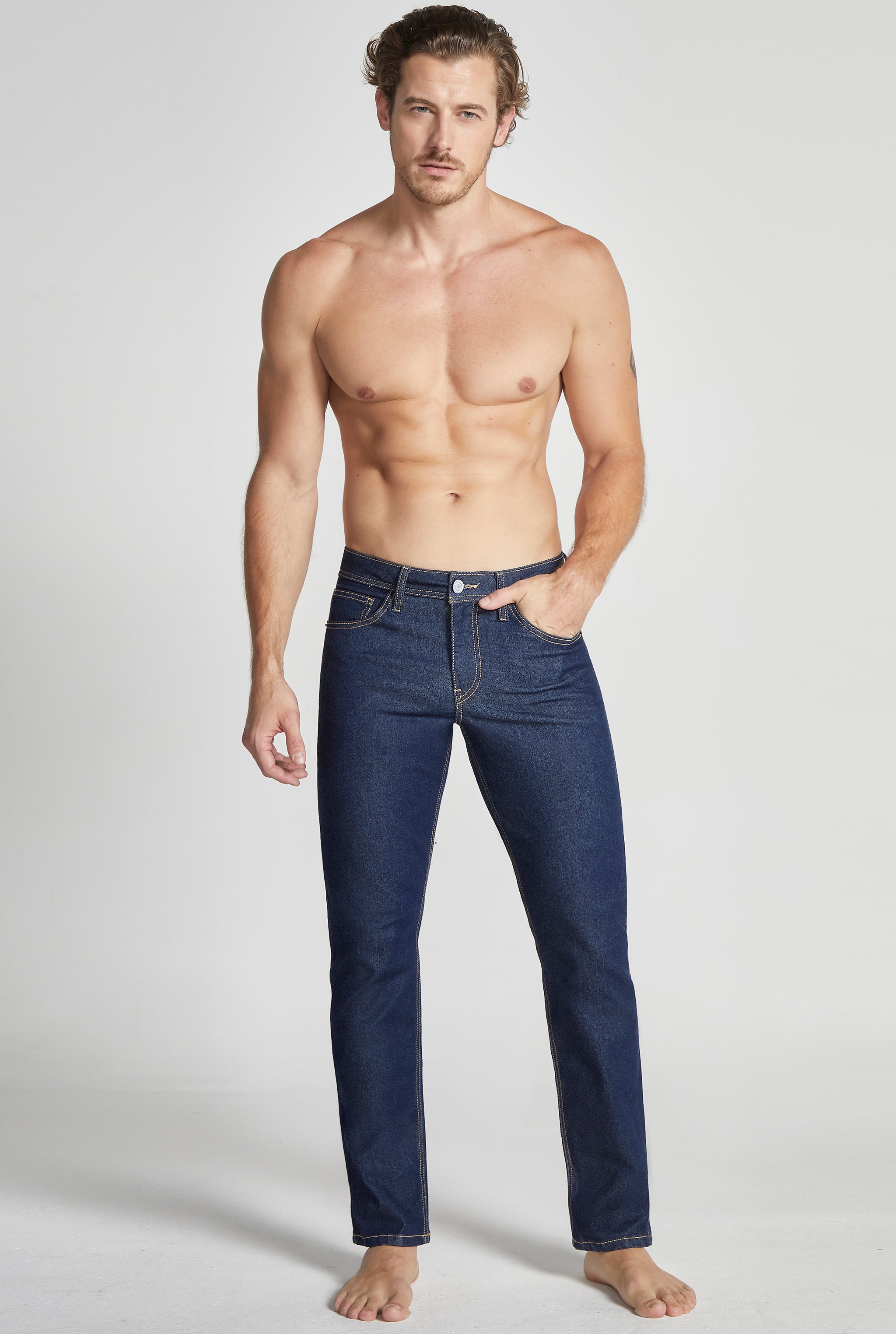 JEANS PARA HOMBRE CORTE RECTO CINTURA REGULAR AZUL INDIGO 7085INDI