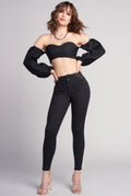 JEANS SUPER SKINNY TECNOLOGÍA BUENISSIMA BRILLOS EN CADERA 9514NGRO (7361271529609)