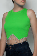 TOP VERDE NEON CON PEDRERÍA 9640VERD