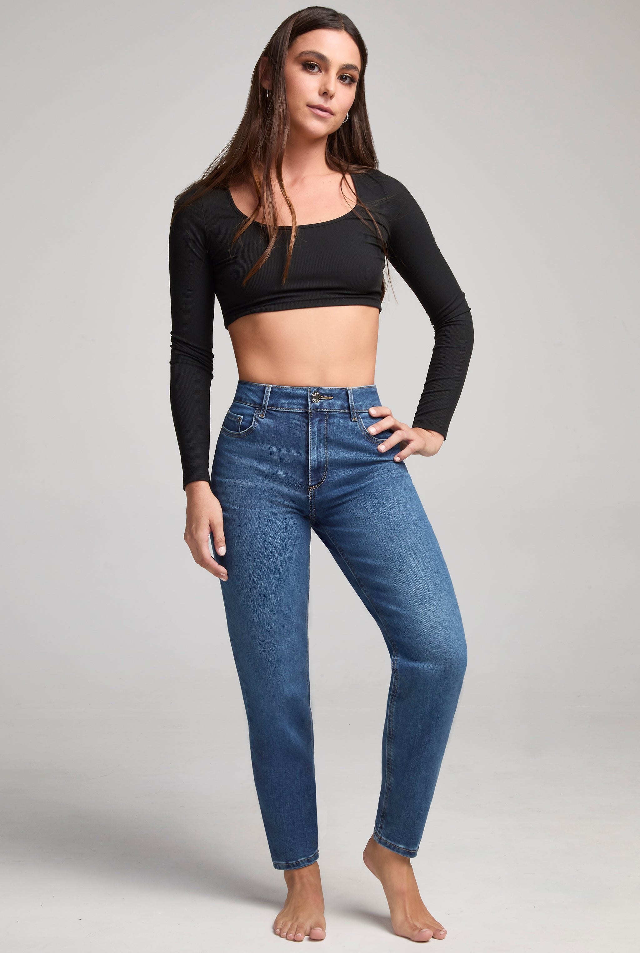 JEANS MOM SLIM TIRO SUPER ALTO FLEX 0076STME