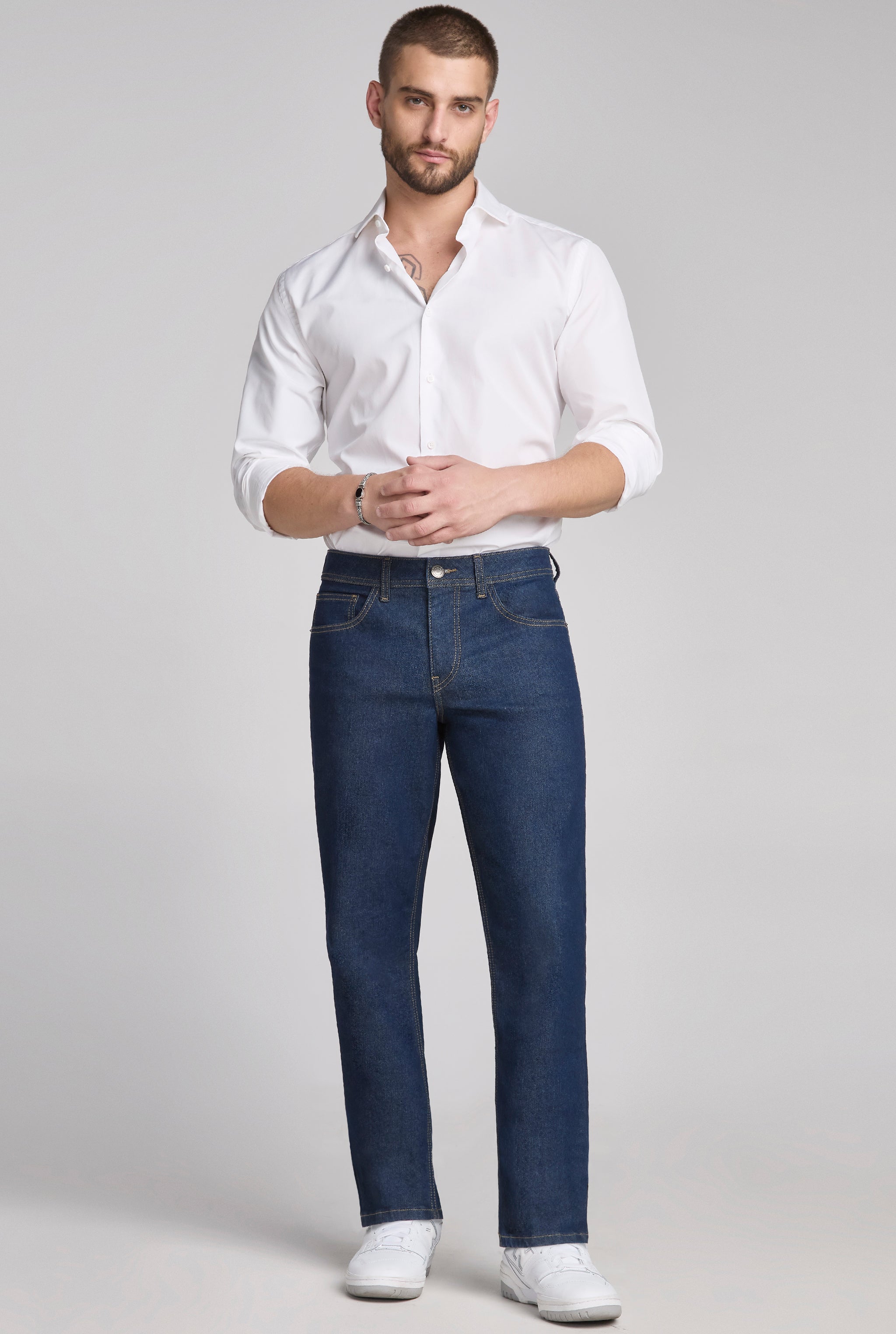 Denim Outfit Pantalon Recto Mezclilla Corte Recto Mezclilla Para