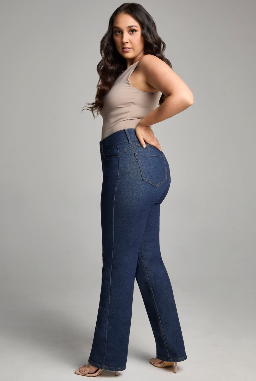 JEANS PLUS SIZE RECTO TIRO ALTO PUSH UP 0077STON (8389971050633)