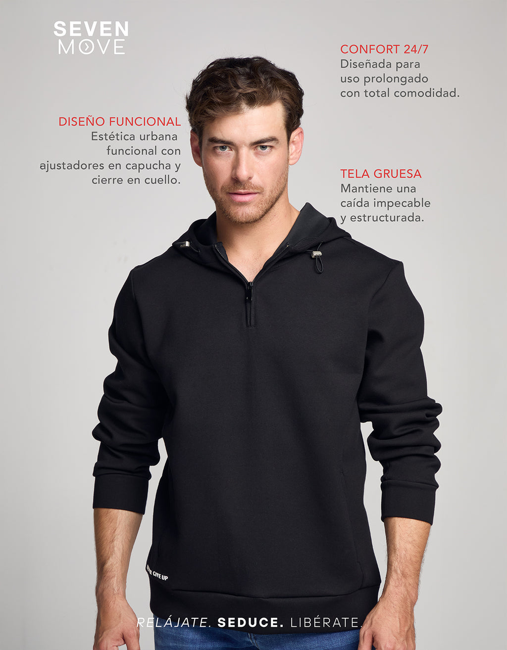 SUDADERA SLIM 3207NGRO (8405001076873)