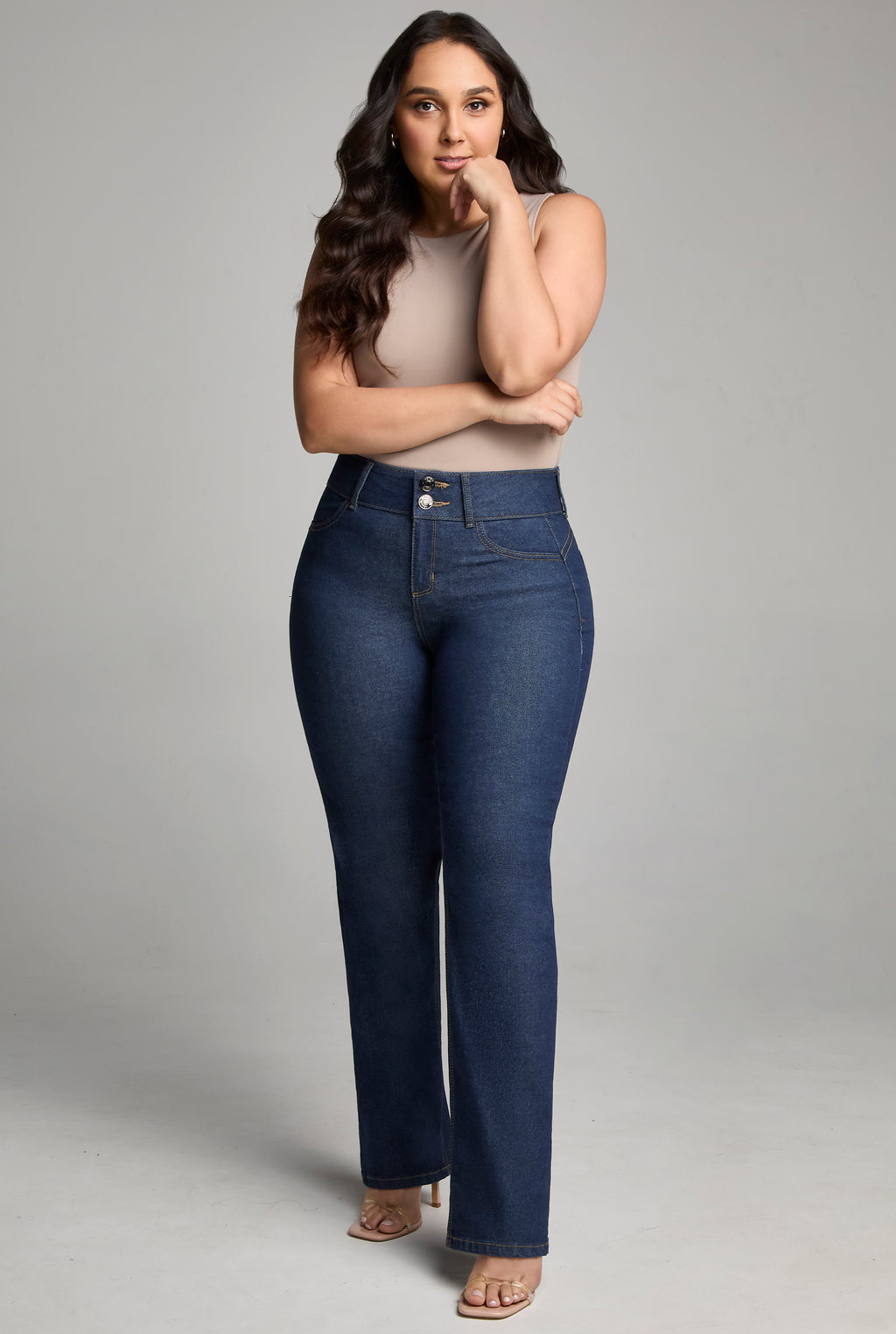 JEANS PLUS SIZE RECTO TIRO ALTO PUSH UP 0077STON (8389971050633)