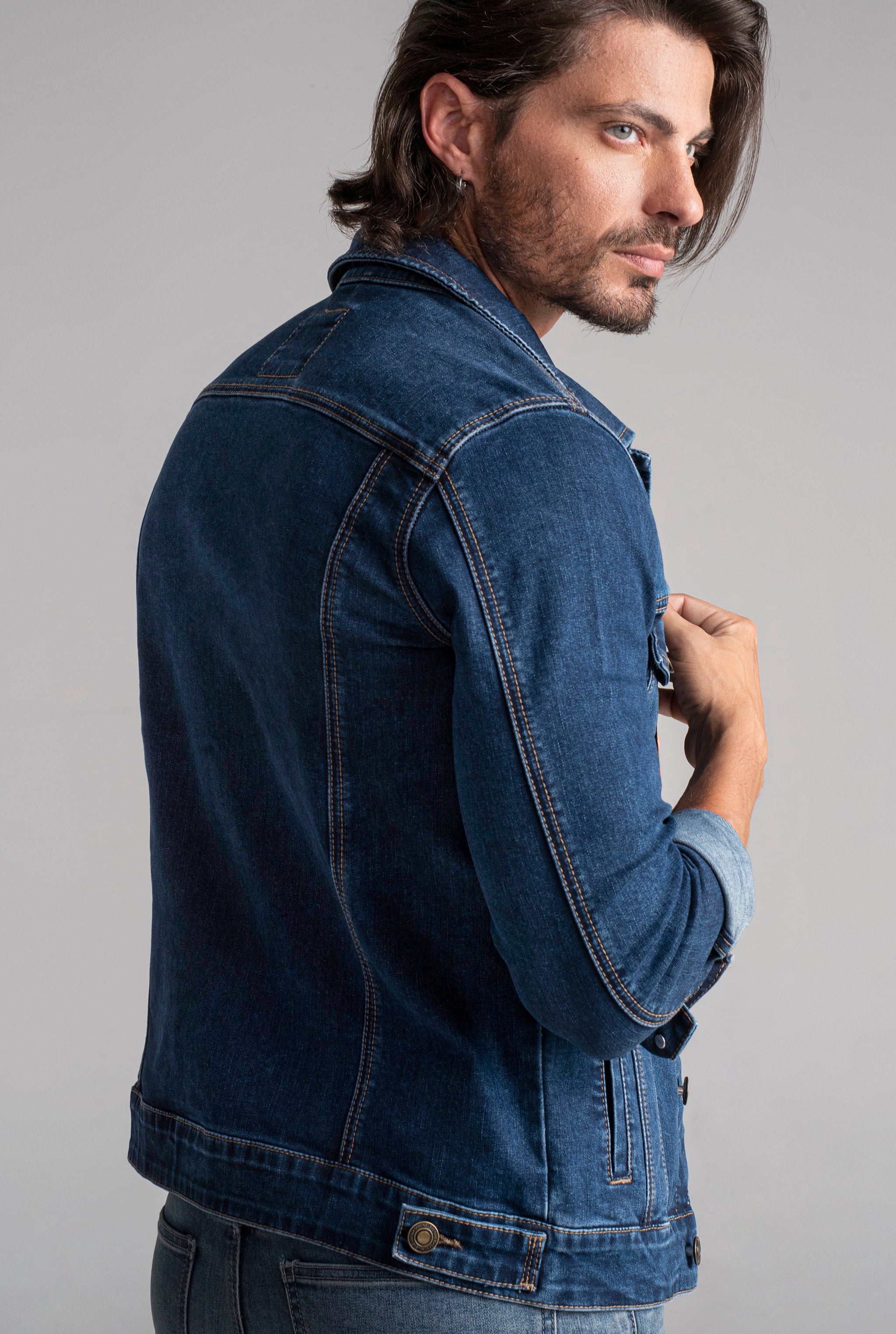 CHAMARRA PARA HOMBRE CORTE SLIM COLOR AZUL MEDIO OBSCURO 3205STOB