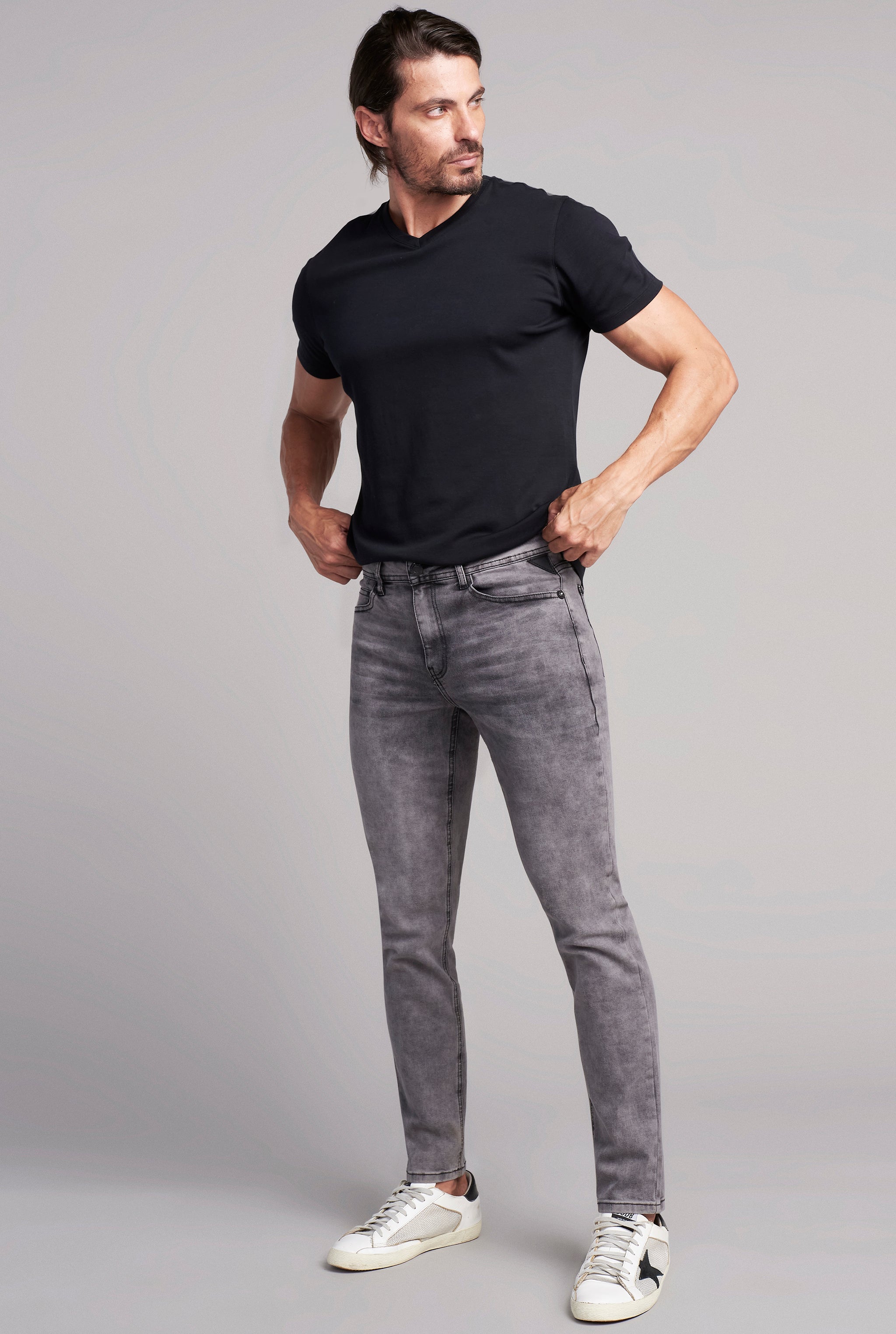 Pantalon sale skinny gris