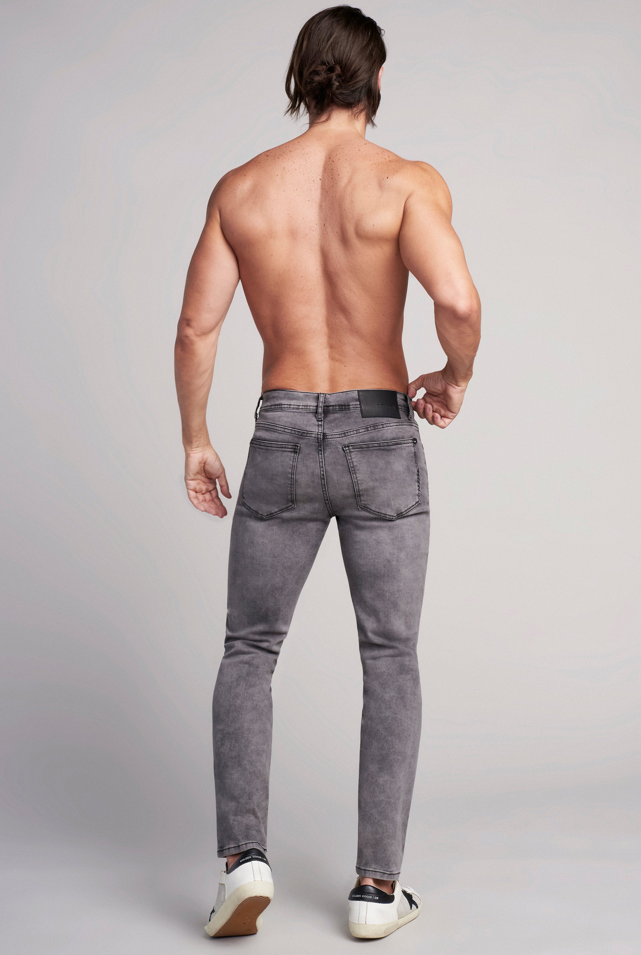 Pantalon sale skinny gris