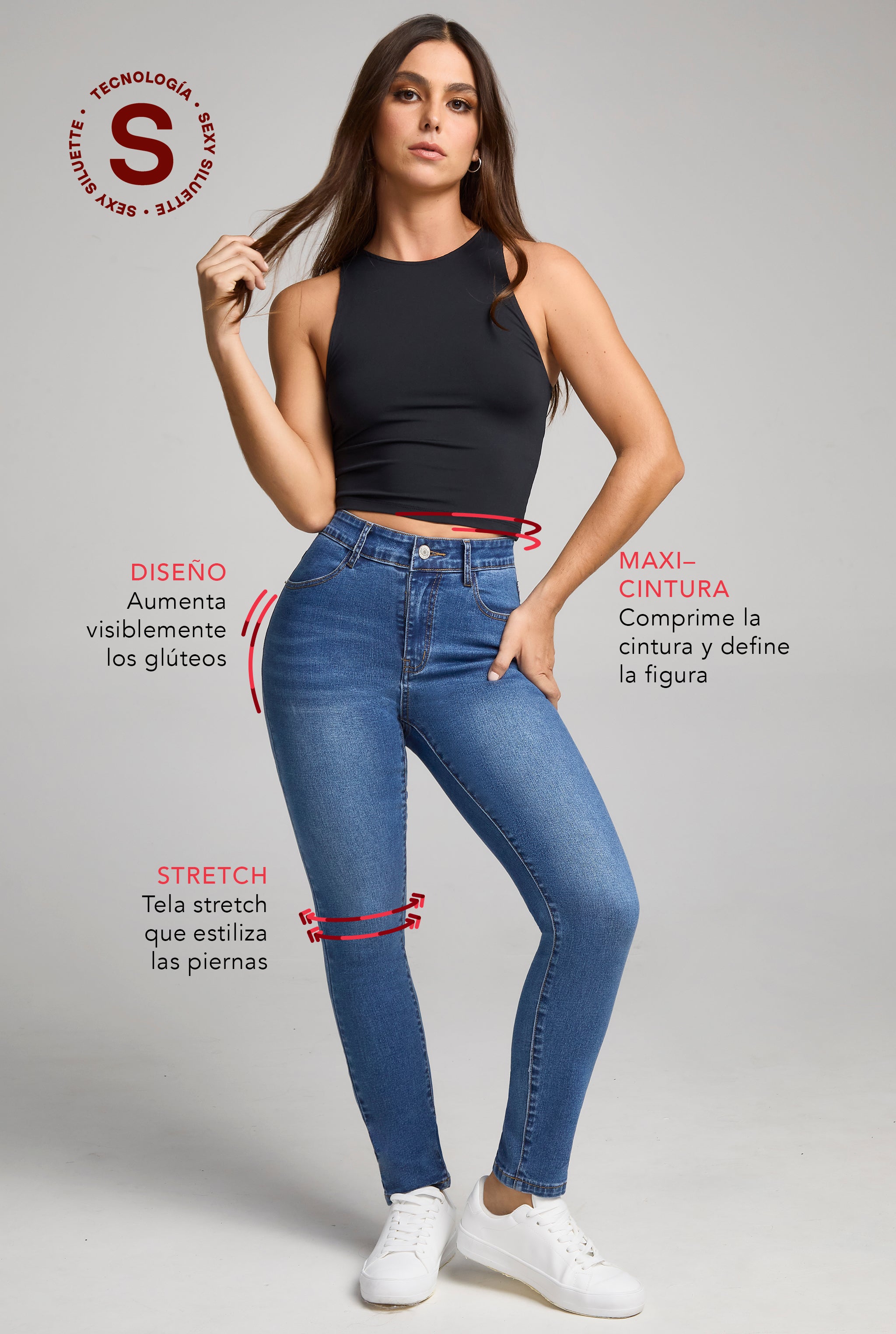 JEANS SKINNY TIRO MEDIO SEXY SILUETTE 7032STOB