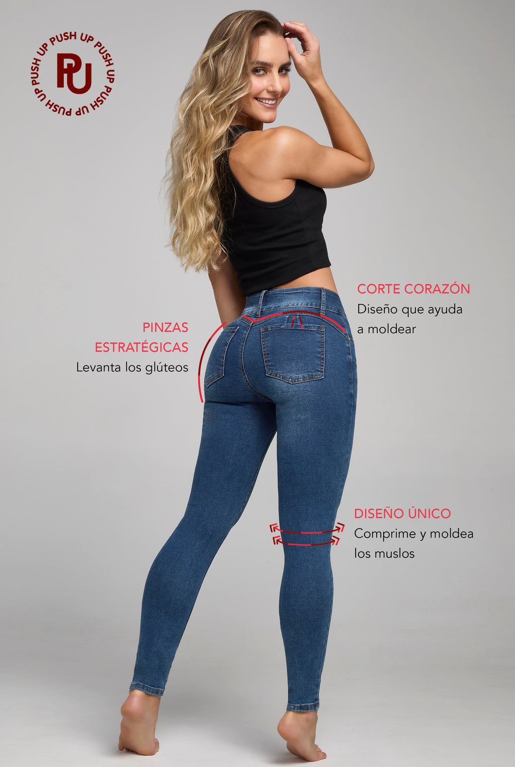 JEANS SÚPER SKINNY PUSH UP 1170STMEI