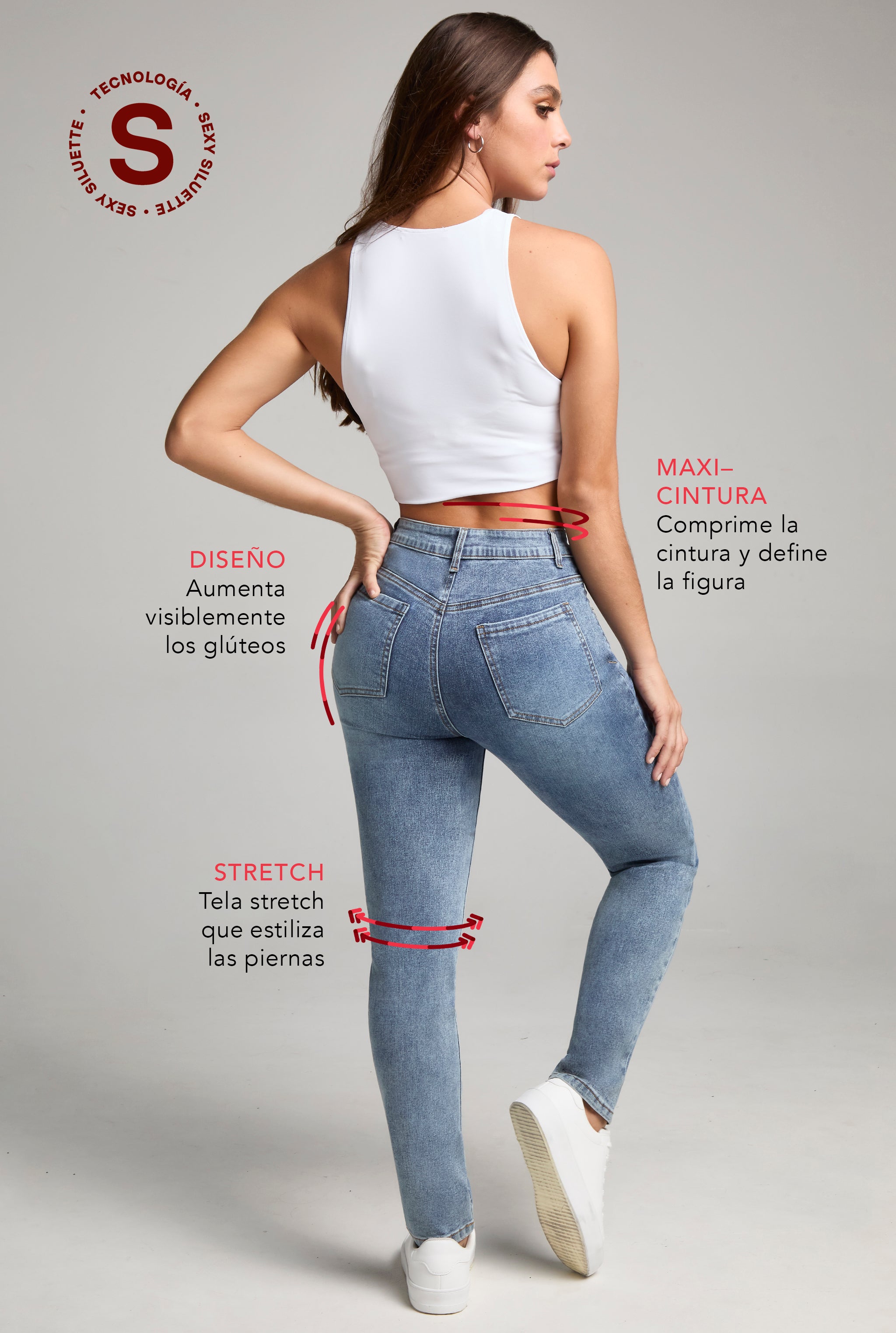 JEANS SKINNY TIRO MEDIO SEXY SILUETTE 7032STME