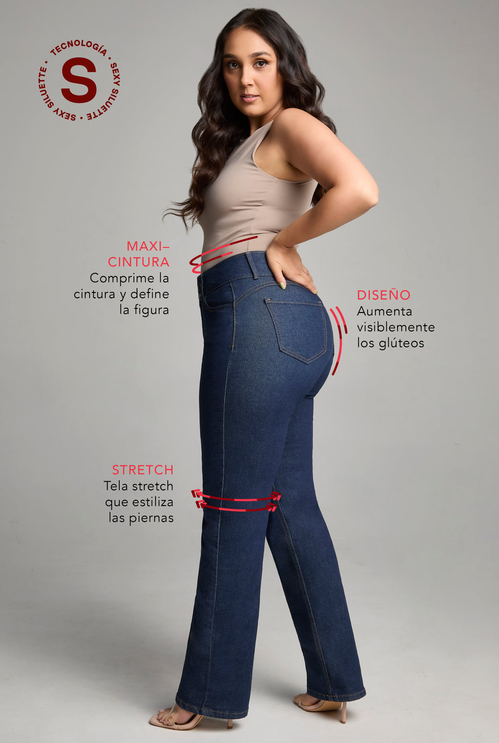 JEANS PLUS SIZE RECTO TIRO ALTO PUSH UP 0077STON (8389971050633)