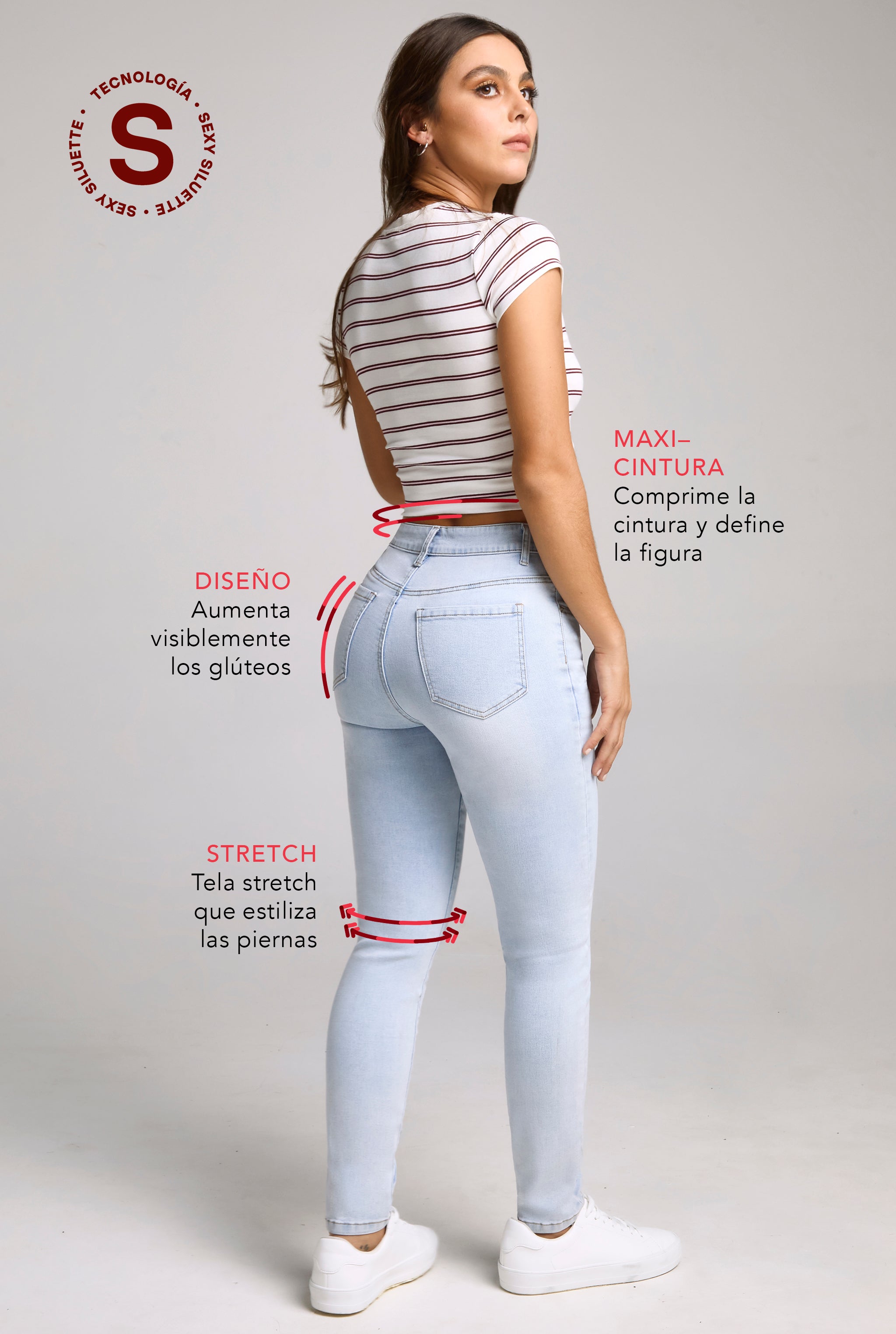 JEANS SKINNY TIRO MEDIO SEXY SILUETTE 7032BLEA