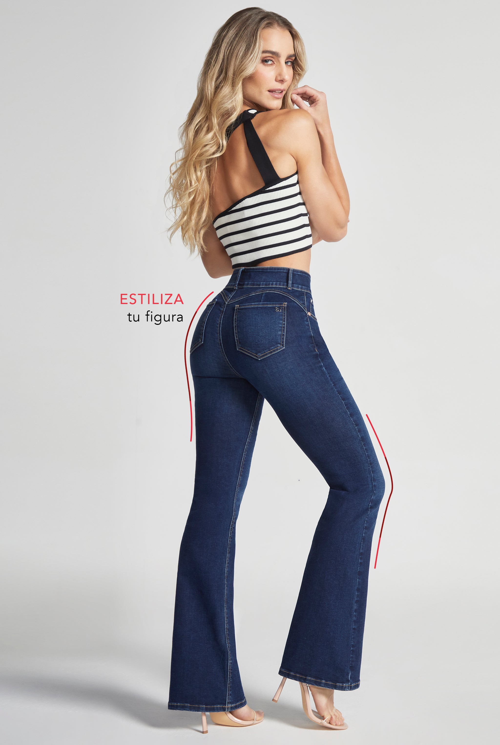 JEANS SEMI CAMPANA CINTURA ALTA 0070STOB