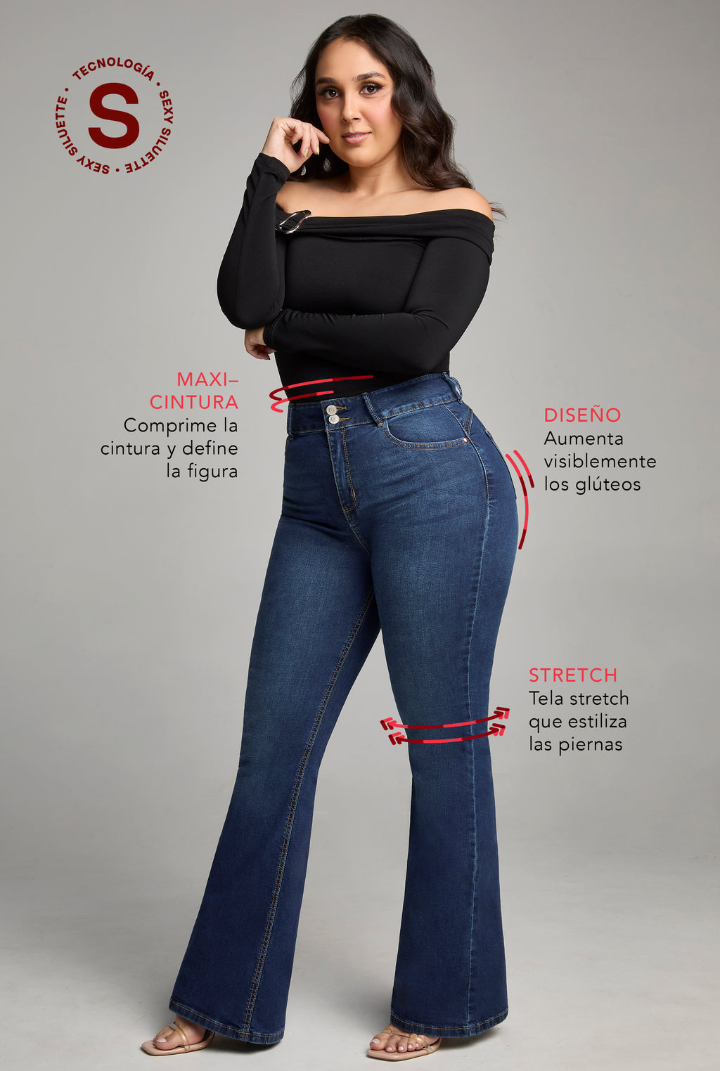 JEANS PLUS SIZE SEMI CAMPANA BUENISSIMA 0070STOB (8389972361353)