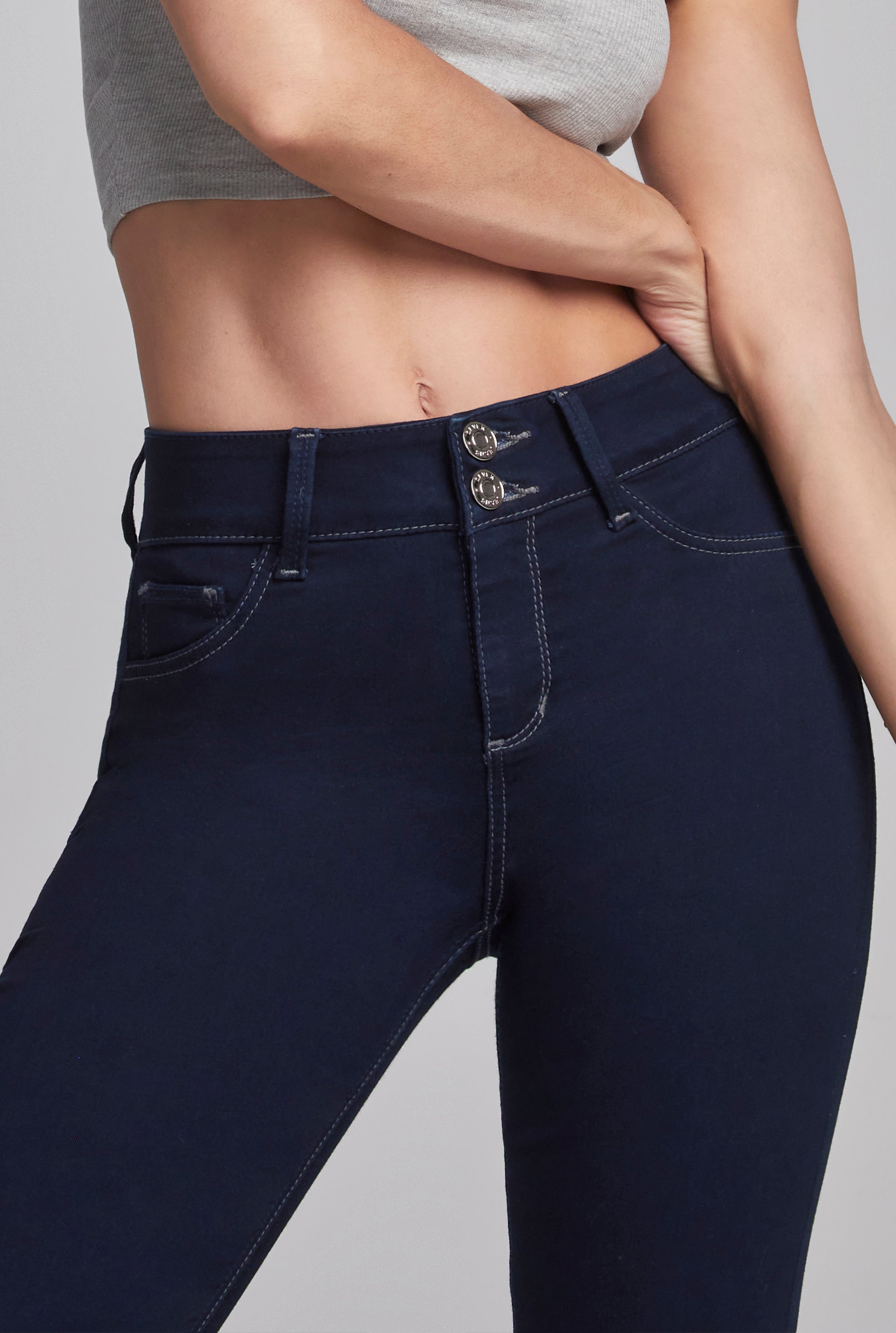 Pantalón Mezclilla Mujer corte Recto Cintura Alta Push Up 1178INDI