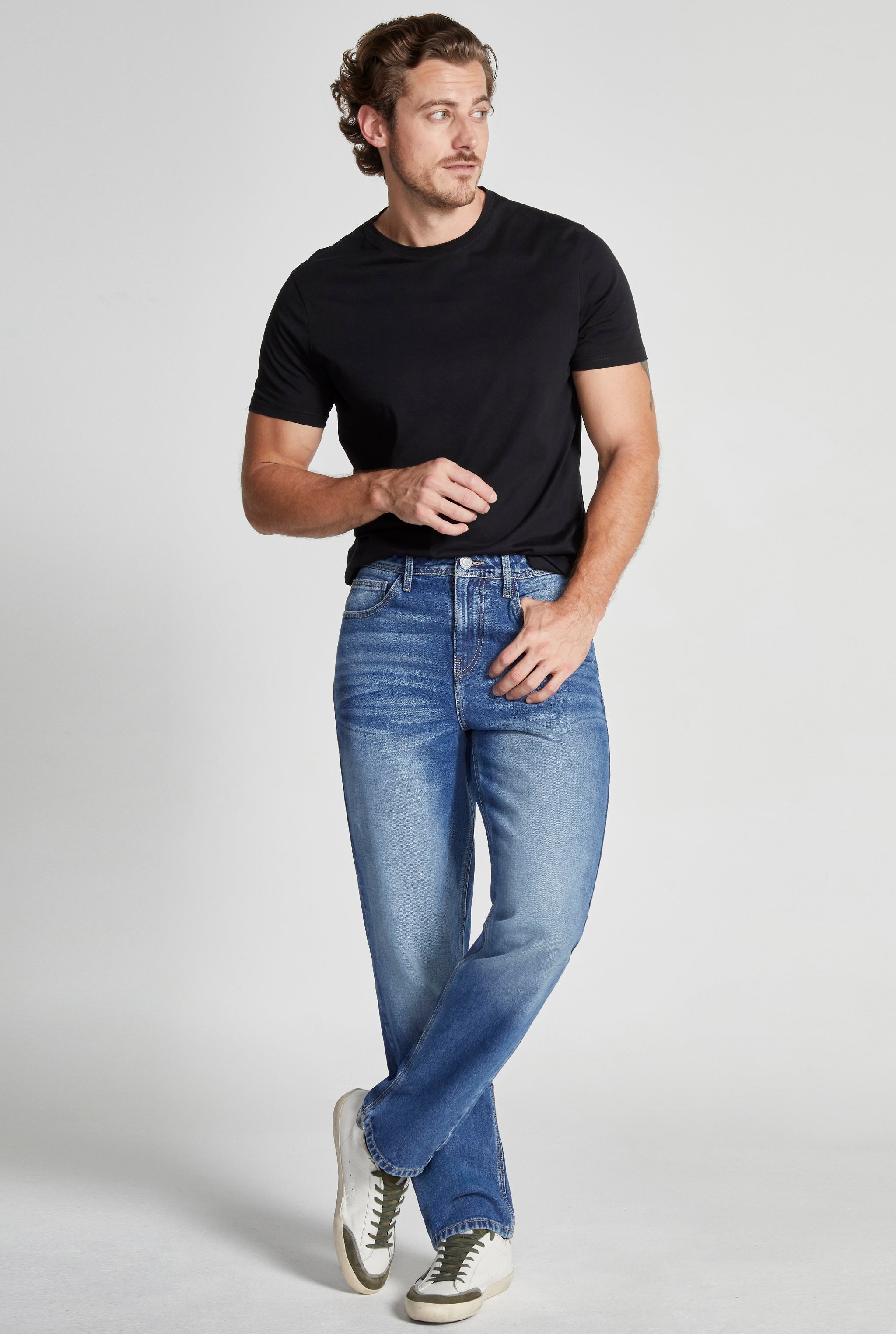 JEANS PARA HOMBRE CINTURA REGULAR CORTE RECTO RETRO 7076STOB