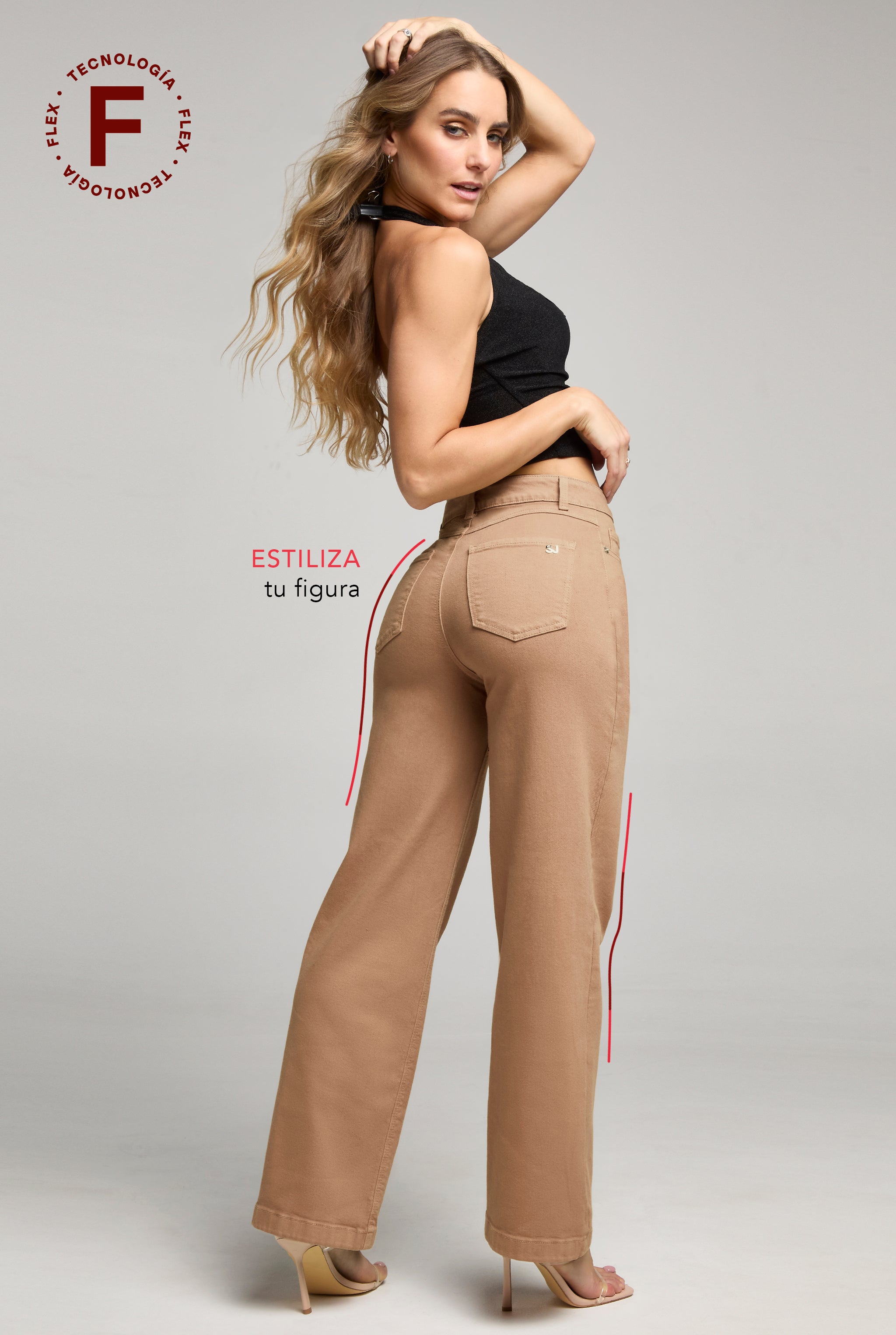 JEANS PIERNA ANCHA FLEX 0122KAKI