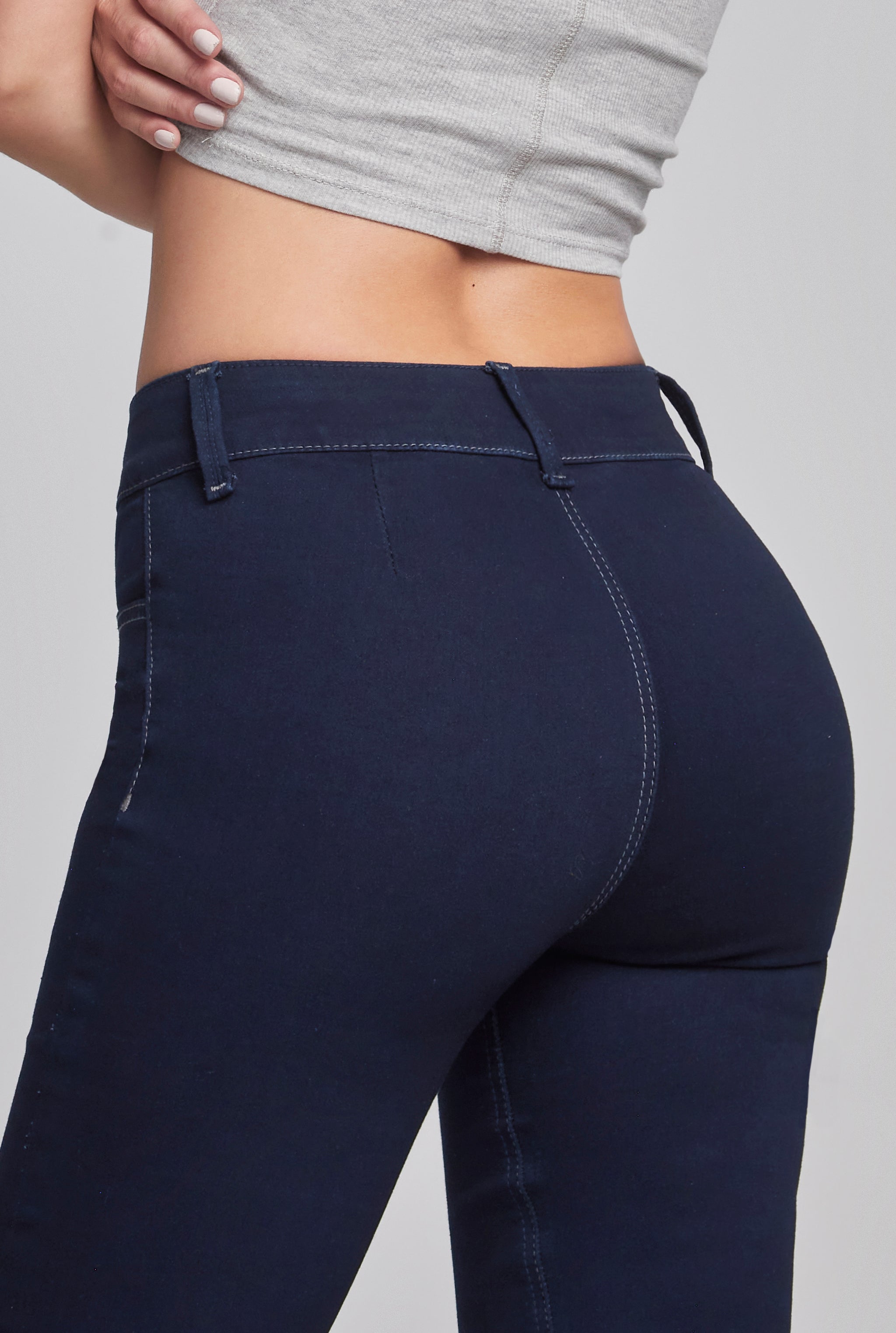 Pantalón Mezclilla Mujer corte Recto Cintura Alta Push Up 1178INDI