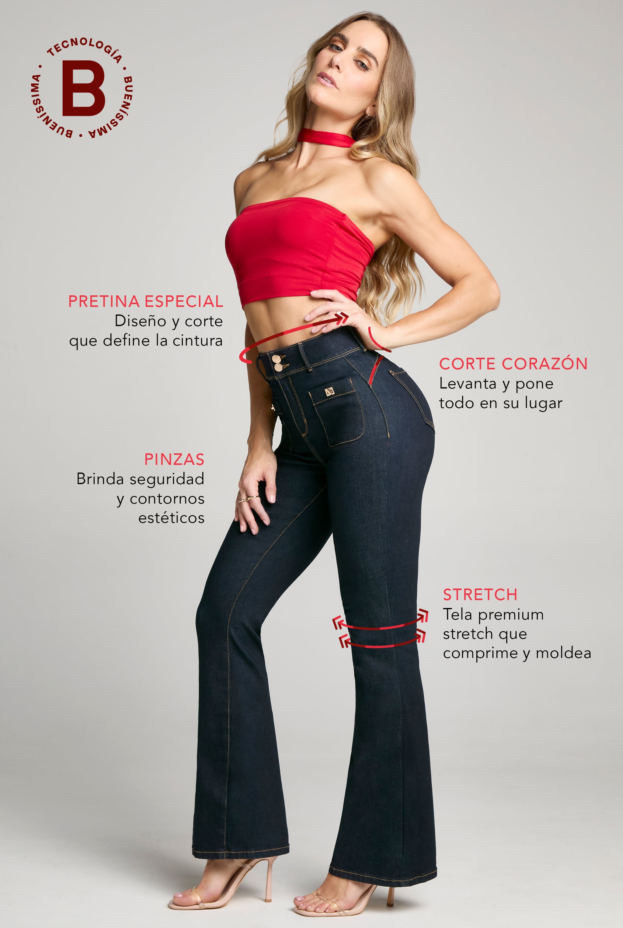 JEANS SEMI CAMPANA BUENISSIMA 0182STON