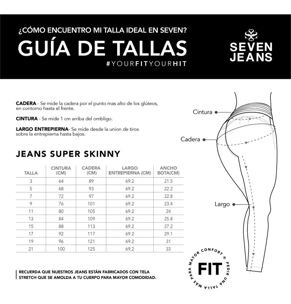 Jeans Súper Skinny Push Up Maternidad 9071STME