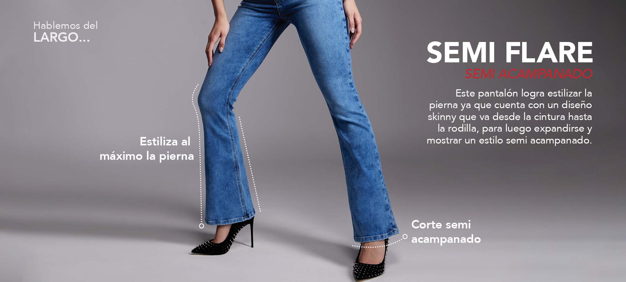 Pantalon discount semi campana