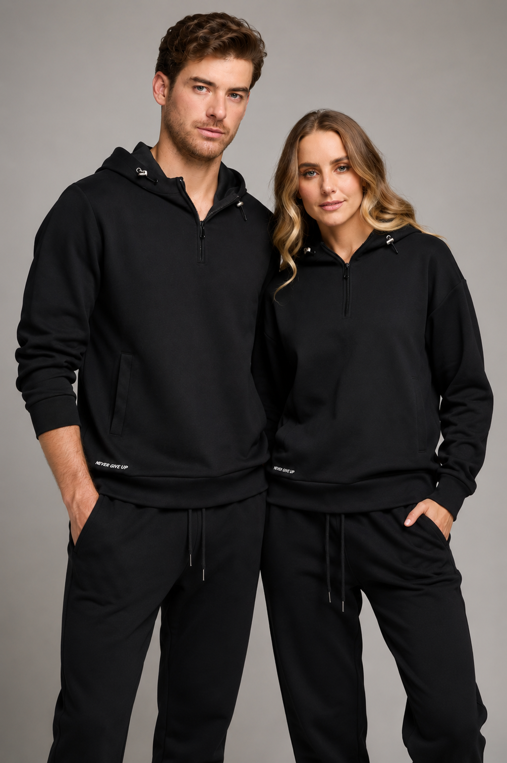 SUDADERA SLIM UNISEX 3207NGRO