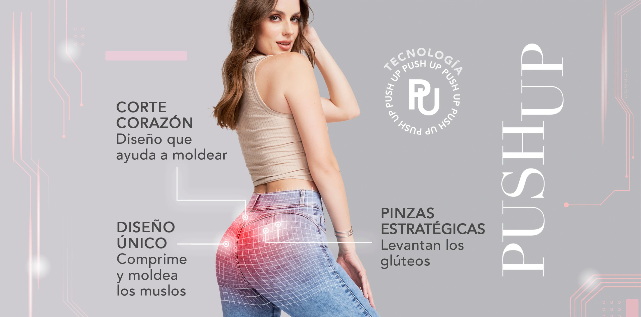 Pantalon con push up orders