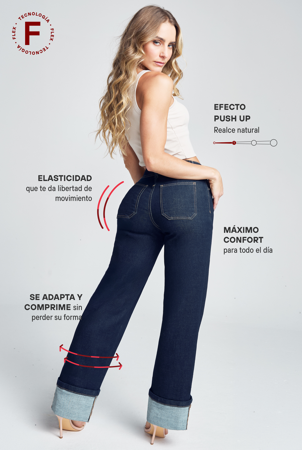 JEANS CINTURA ALTA RECTO ANCHO 0235INDI