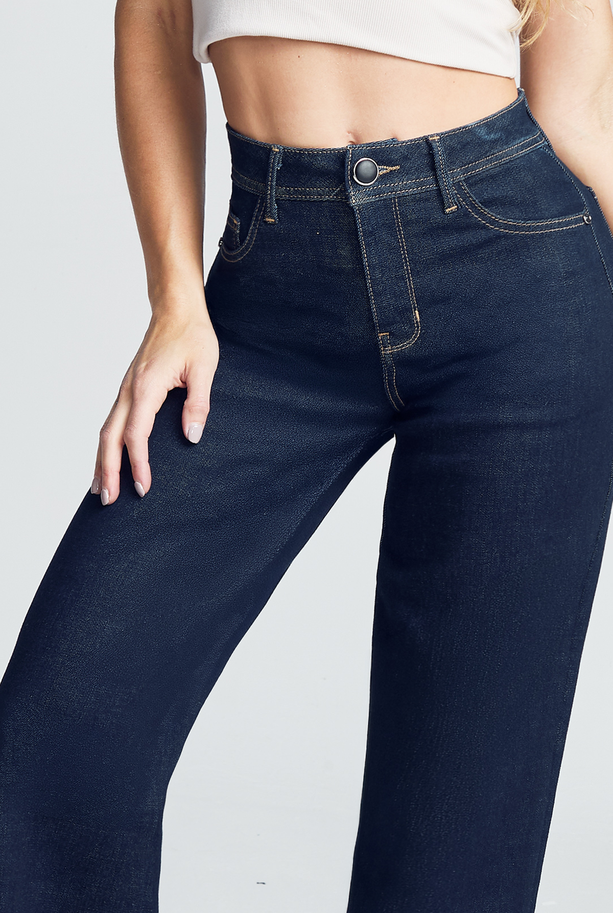 JEANS CINTURA ALTA RECTO ANCHO 0235INDI