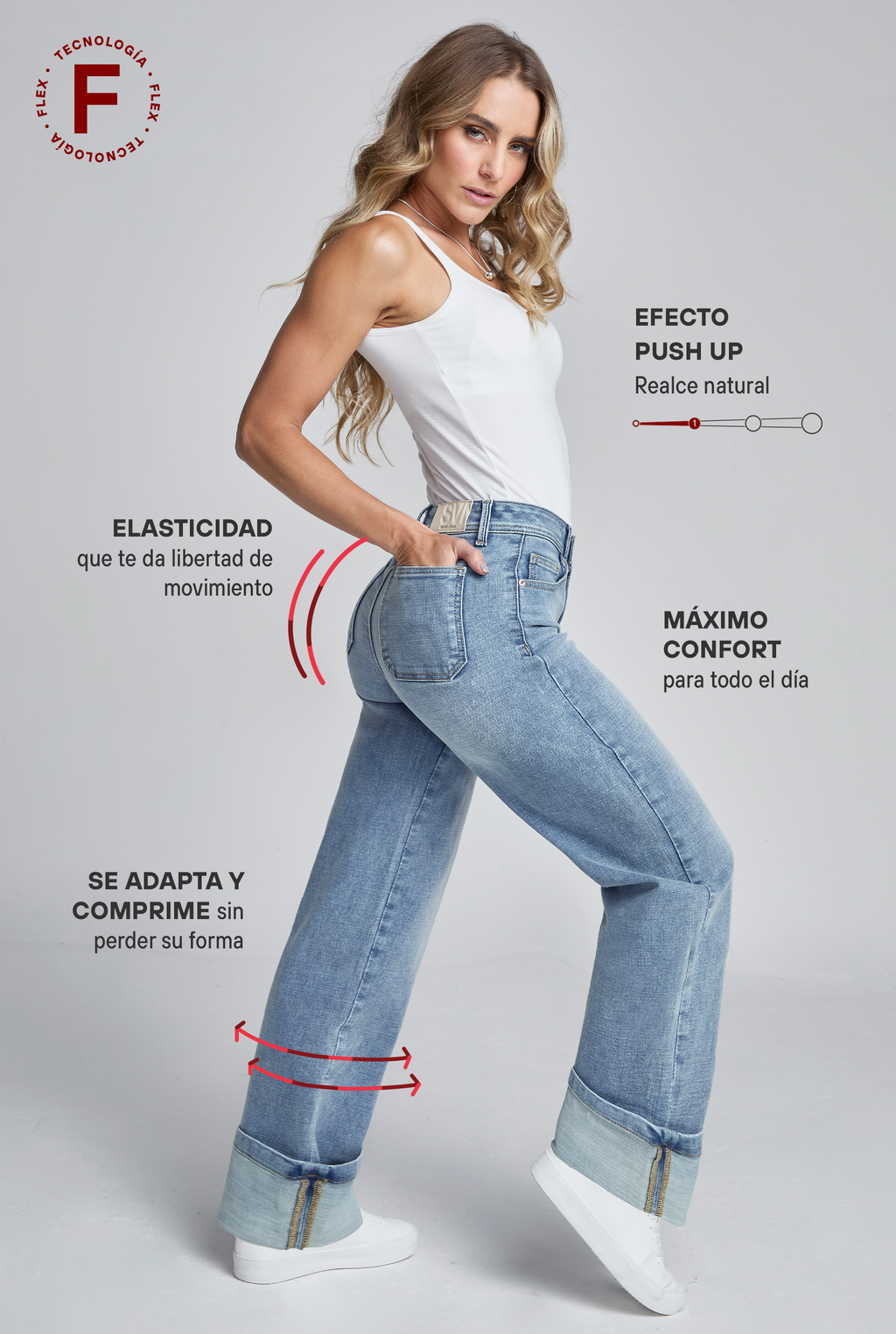 JEANS CINTURA ALTA RECTO ANCHO 0235STMC